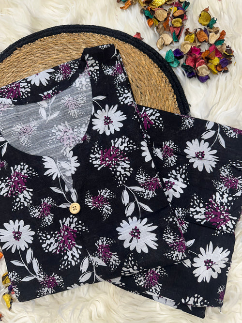 Black daisy khaddar