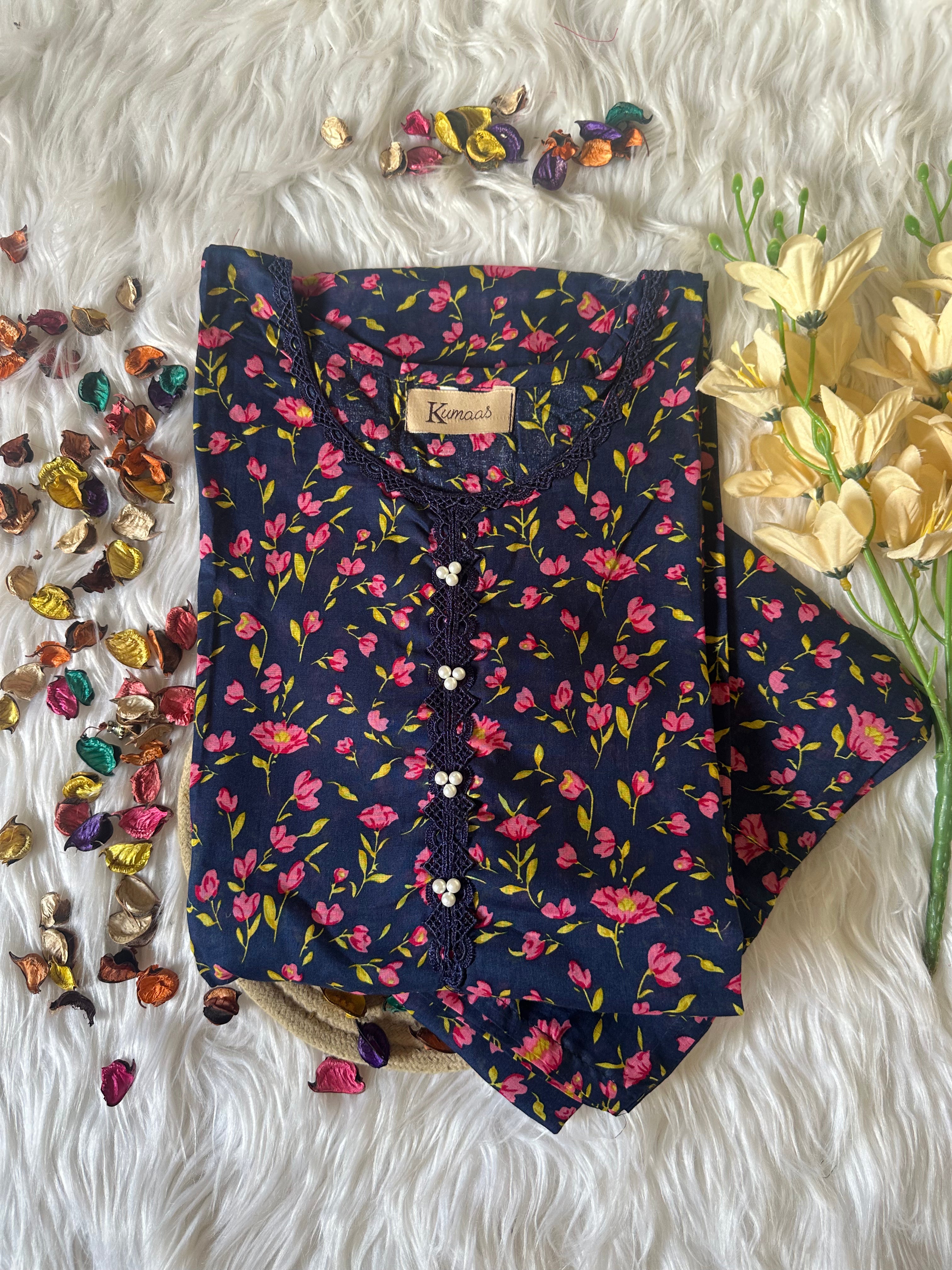 Navy flora lawn