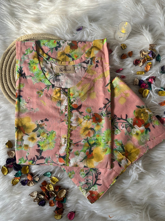 Floral peach