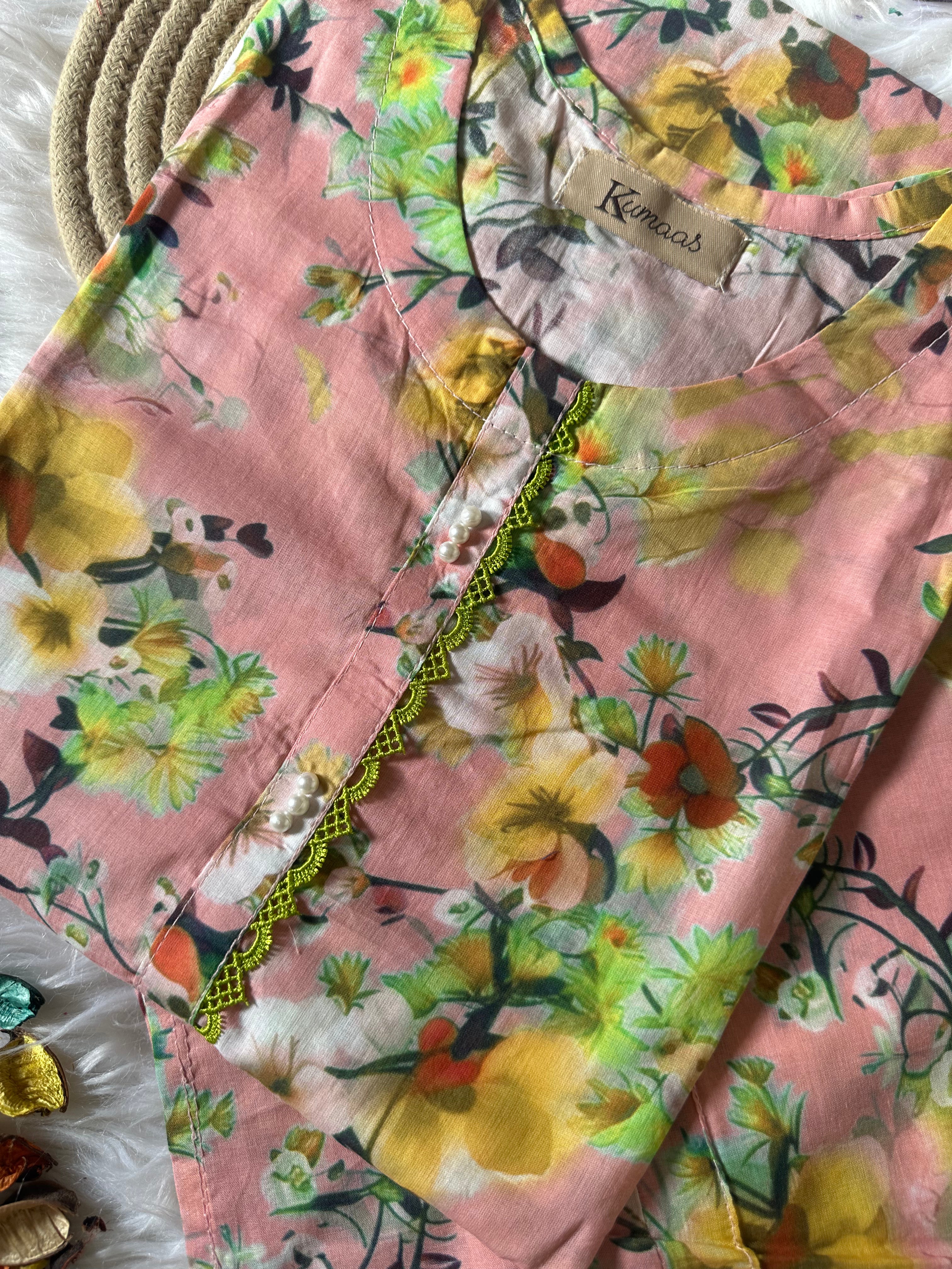 Floral peach