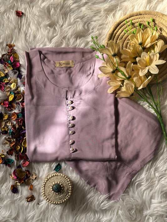 Lilac solid linen