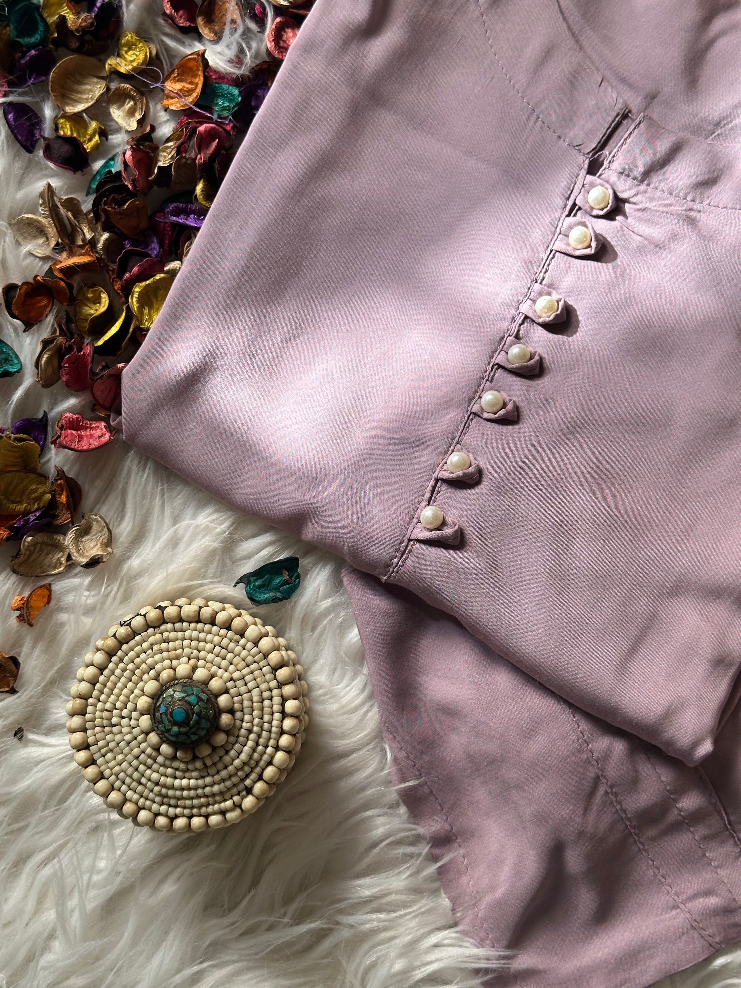 Lilac solid linen