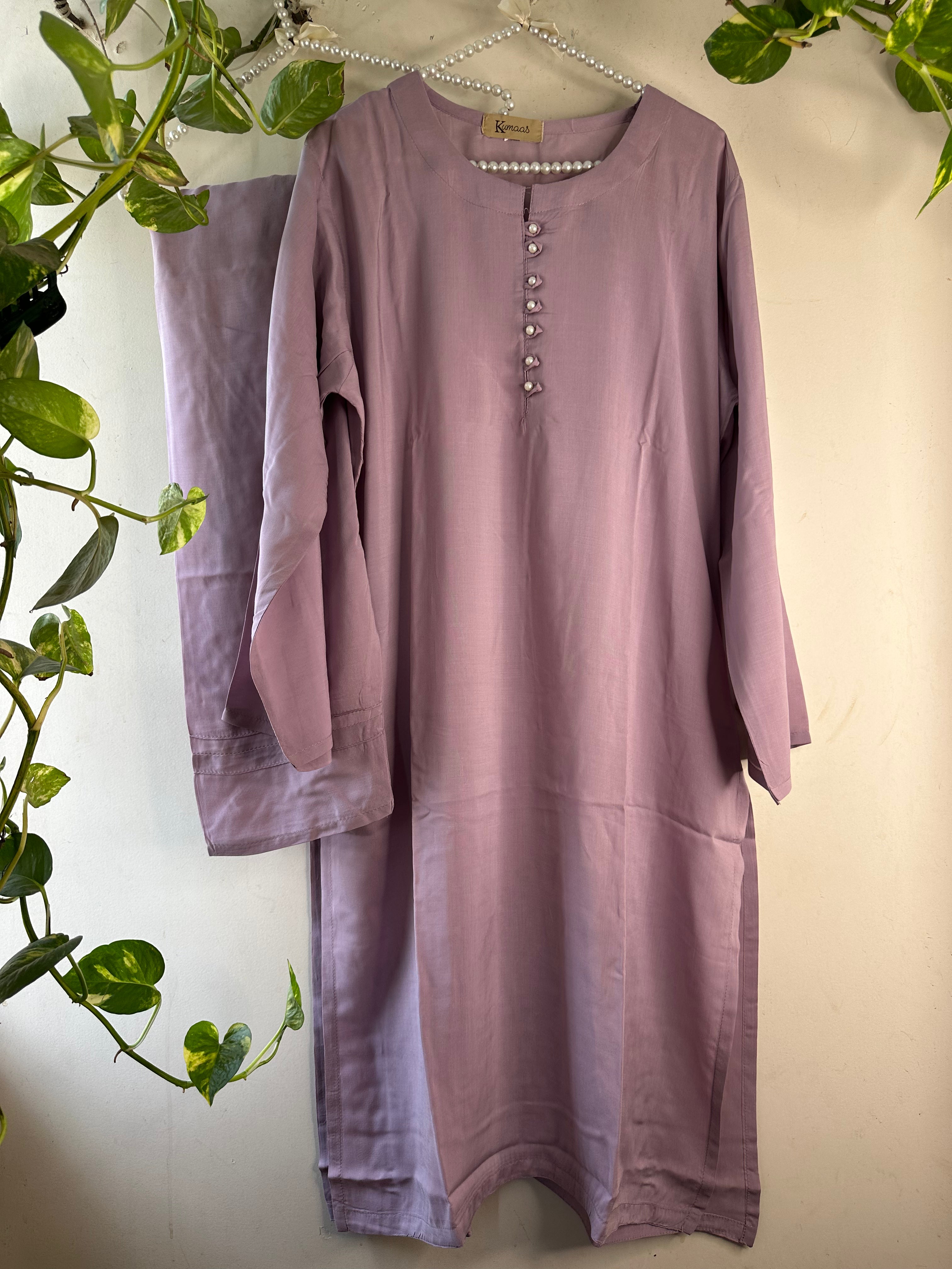 Lilac solid linen