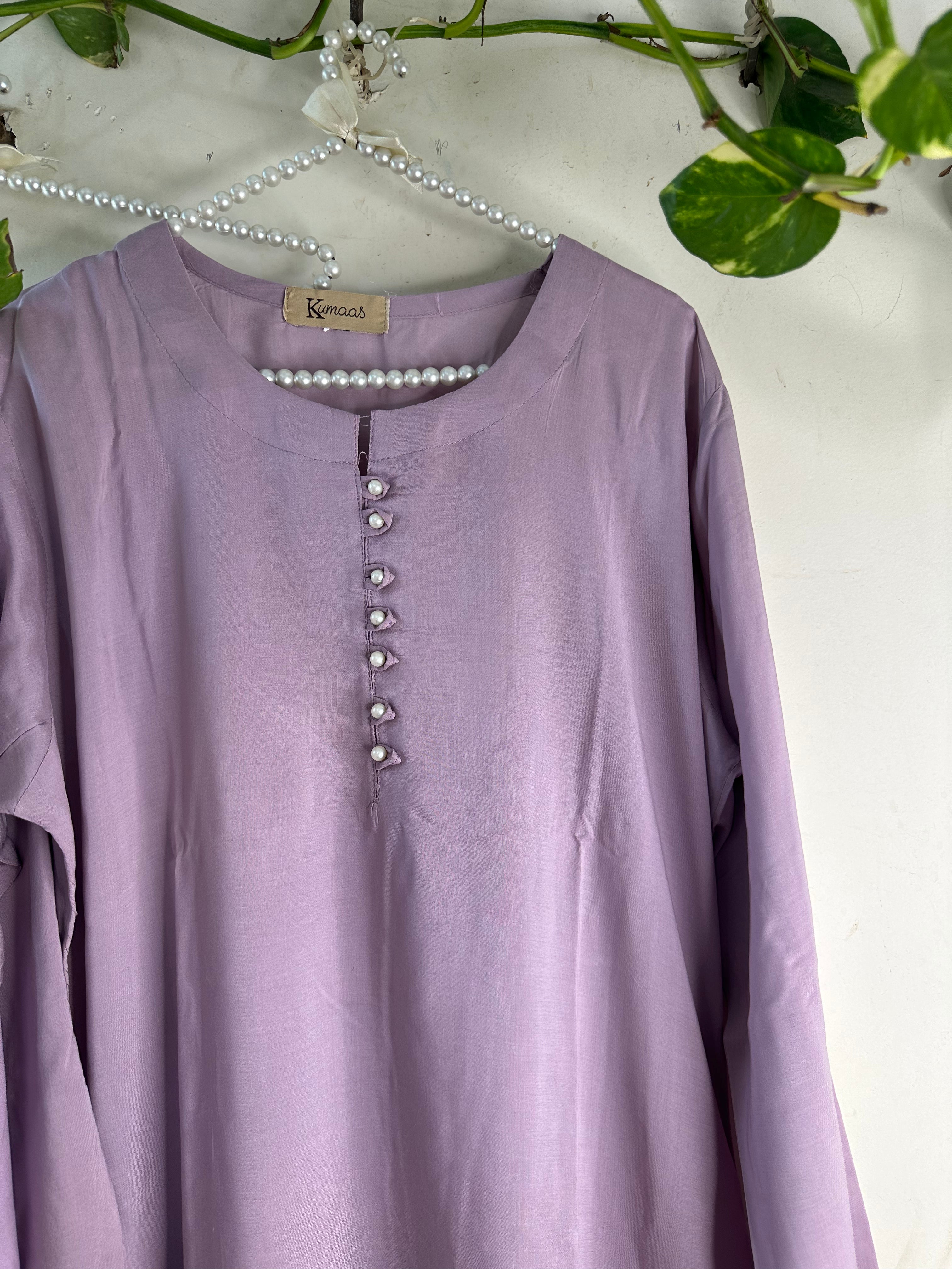 Lilac solid linen