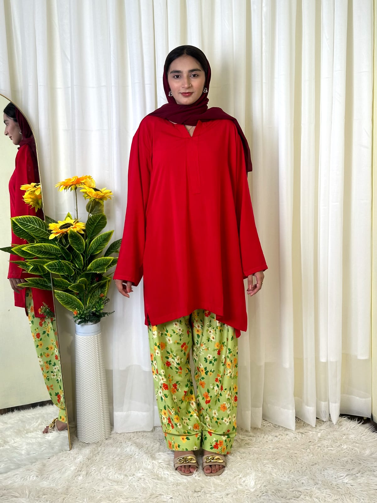 Ruby Flora Farshi Shalwar