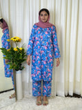 Blue Flora Khaddar