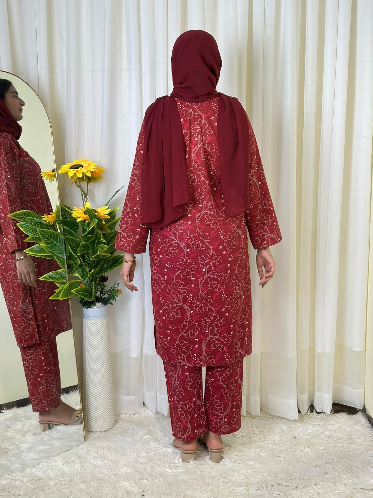 Cherry Red Khaddar