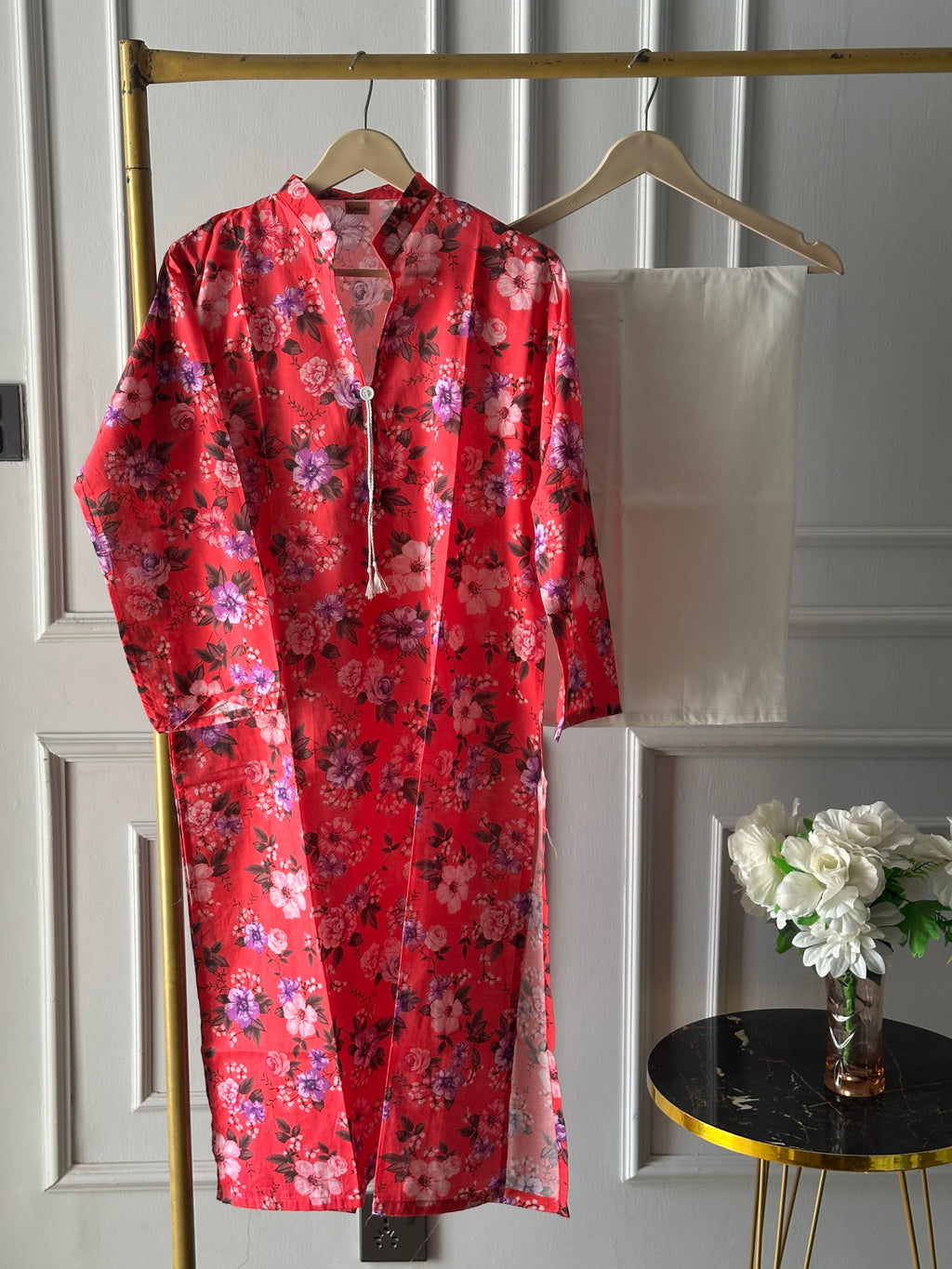 Megenta meadow  Lawn kurti