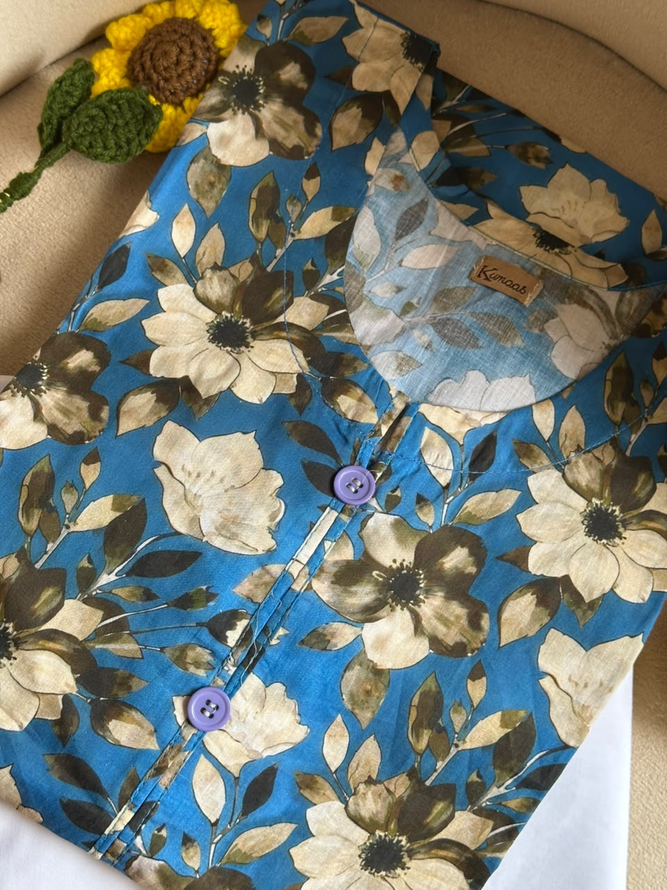 Blue Dahlia Lawn kurti