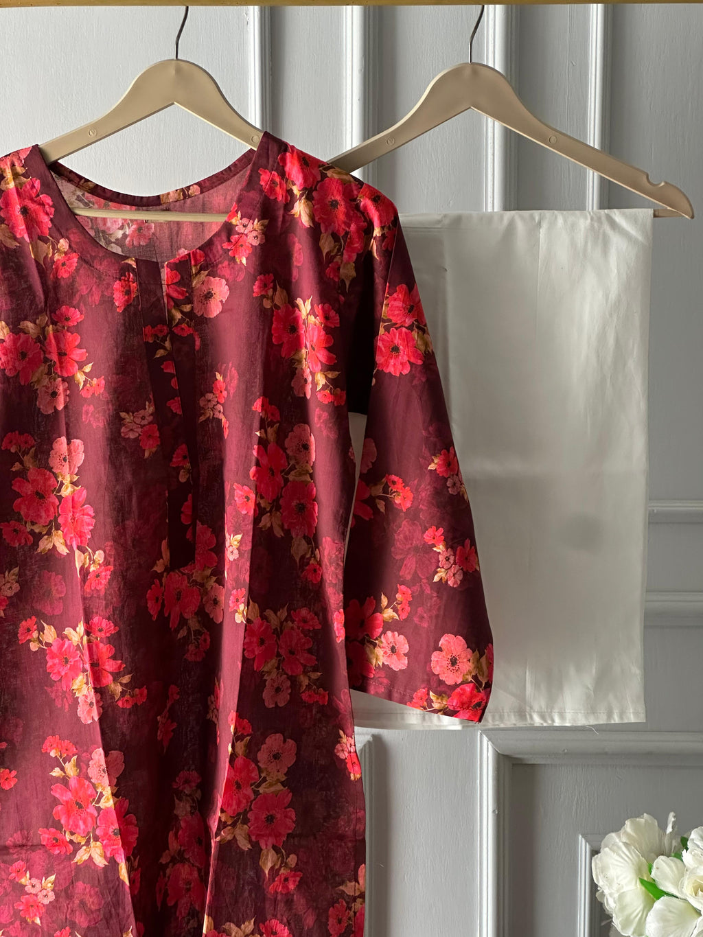 Maroon majesty Lawn kurti