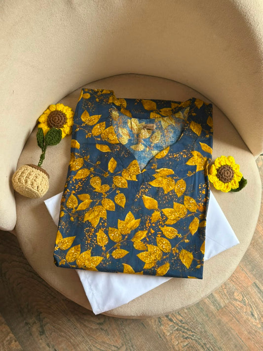 Golden Autumn Lawn kurti
